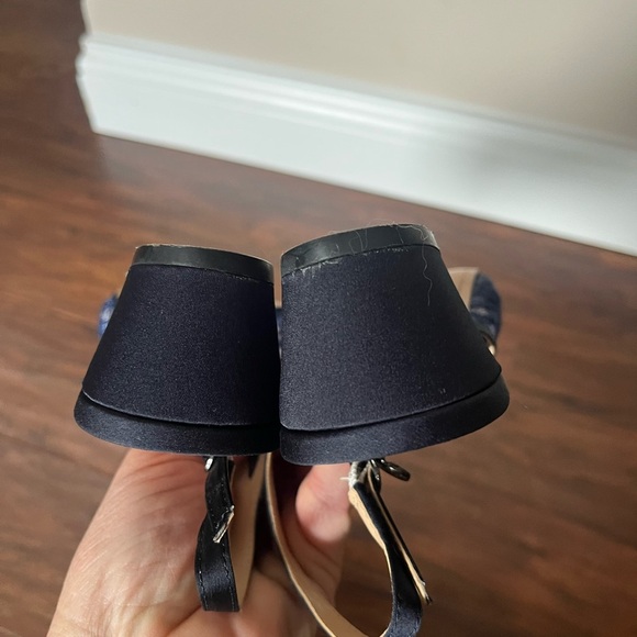 J.Renee 12W Navy Lace Slingback Heels - Picture 6 of 13